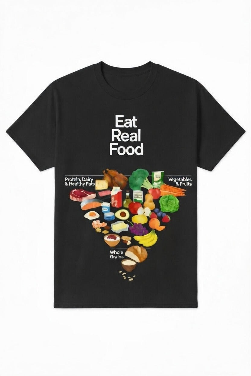 'Eat Real Food' Black T-Shirt